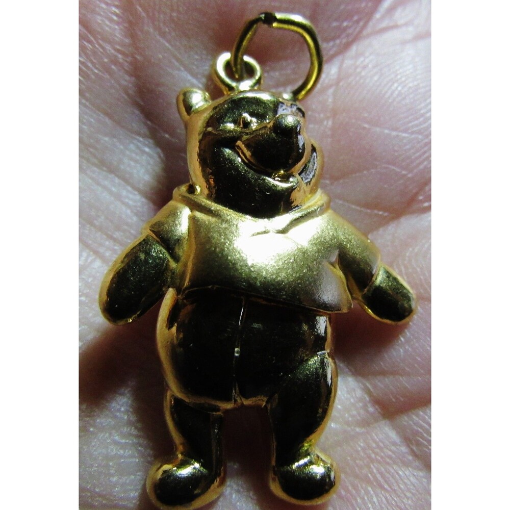 Disney Winnie the Pooh Charm Pendant 1.5 " Licensed Disney Gold Tone Movable - Picture 6 of 9
